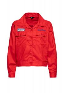 Байкерская куртка с нашивкой на спине Faster then The Wind QUEEN KEROSIN, красный
