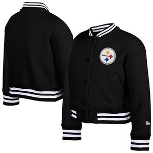 Черная молодежная куртка Pittsburgh Steelers с аппликацией из синели на молнии New Era