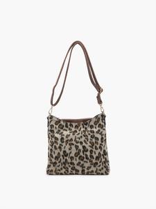 Женская веганская сумка-кроссбоди Emma в расцветке леопард хаки/коричневый Jen & Co.