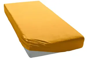 Элегантные приталенные простыни "Мако-Джерси", высокое качество с содержанием эластана Elegante 90-100х200-220 см, 1 шт., цвет sonne