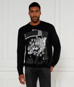 Шерстяной свитер regular fit Iceberg, черный