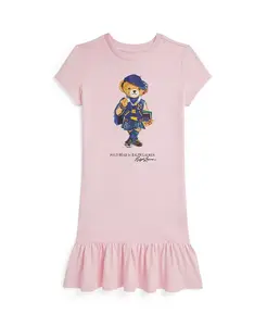 Платье из хлопкового джерси Polo Bear для девочек постарше Polo Ralph Lauren