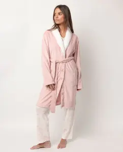 Женская халат с длинным рукавом из теплой ткани Admas, светло-розовый