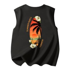 Футболка майка унисекс HUANQIU, черный (Логотип Q Desert Beauty Center _ Логотип Q Great Desert Beauty на спине)