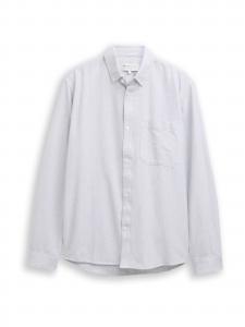 TOM TAILOR DENIM Рубашка на пуговицах комфортного кроя в светло-сером цвете