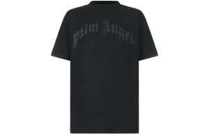 Классическая футболка с блестящим логотипом Palm Angels, черный