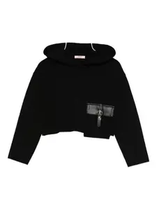 Худи с карманом и застежкой-пряжкой LIU JO, черный