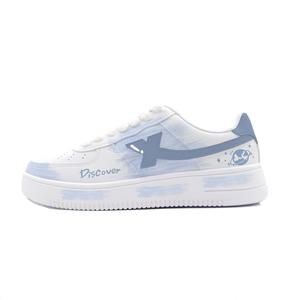 XTEP Кроссовки Air Force One с низким верхом для скейтборда, износостойкие, мужские, сине-белые