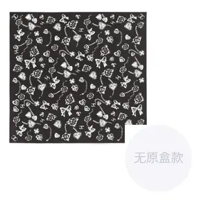 CHANEL Шёлковый шарф унисекс чёрный, Black