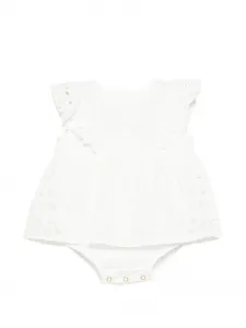 Детская одежда с оборками и ажурной отделкой Louise Misha Kids, белый