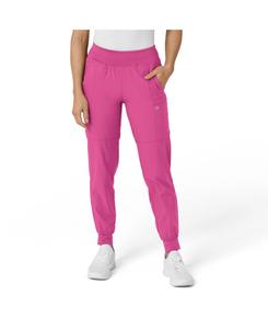 Укороченные брюки-джоггеры с комфортной талией, модель W123, для медицинского персонала Wink, Hot pink