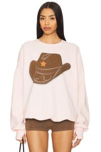 Толстовка с рисунком "стразовая ковбойка" The Laundry Room, blush pink