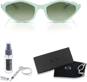 Солнцезащитные очки Armani Exchange AX4152SU овальной формы для женщин + комплект с аксессуарами, Opalescent Green / Green Gradient