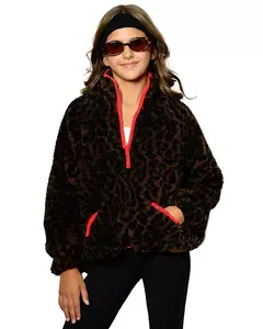 Детский пуловер Milly с молнией на три четверти и подкладкой из искусственного меха - для девочек постарше. Katiejnyc, мультиколор