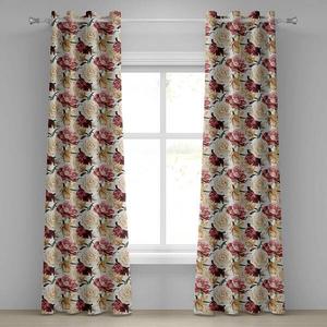Занавеска с люверсами Abakuhaus Rose 2 шт, 280x225x0,5 см цвет getrocknete rose creme rubin