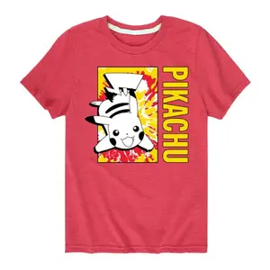 Футболка с принтом покемона Пикачу в стиле тай-дай для мальчиков 8-20 лет Licensed Character, красный