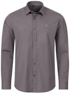 Рубашка на пуговицах классического кроя Indumentum, темно-серый