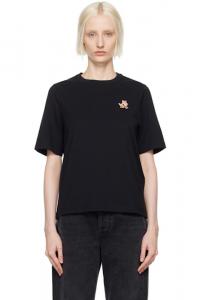 Черная футболка с нашивкой Speedy Fox Comfort Maison Kitsuné