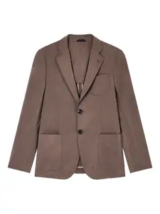 Однобортный пиджак с накладными карманами Giorgio Armani, коричневый