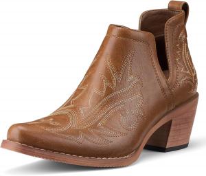 Женские ботильоны Rollda Cowboy, короткие ковбойские сапожки с грубой подошвой на высоком каблуке, женские западные ботильоны с V-образным вырезом для ковбойского стиля, Bronze