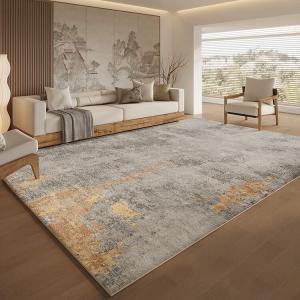 Budis Ковер 140х200 см для гостиной/спальни, из искусственной шерсти, золотисто-земляного цвета, с длинным ворсом, противоскользящий, звукоизоляционный