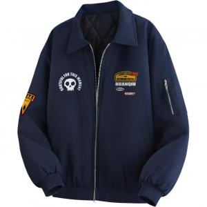 Куртка Unisex Lapel Thickened HUANQIU, темно-синий[padded and thickened]