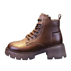 Help Мартин Бутс женские с коричневой флисовой подкладкой, цвет Brown Fleece-Lined