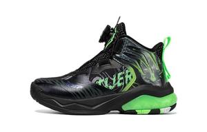 Кроссовки XTEP Kids Lifestyle Shoes PS Low-top Black/fluorescent Grass Green, зеленый