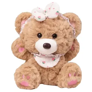 Плюшевая кукла Sweet Style Healing Bear с цветочным шарфом и цветочной повязкой, высота 22 см KUKADI