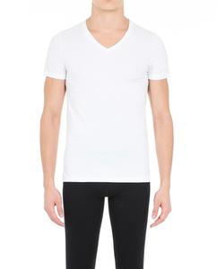 Мужская белая хлопковая майка с короткими рукавами Hom, белый