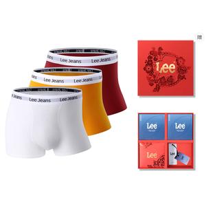 Комплект мужских трусов подарочный набор Lee, Box 3 Pack (белый+оранжевый+красный)