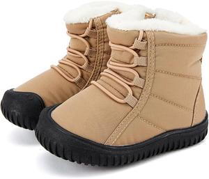 Детские зимние ботинки BMCiTYBM для малышей, обувь для детей мальчиков и девочек с искусственным мехом для холодной погоды, K-Brown
