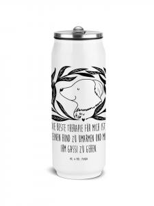 Mr. & Mrs. Panda Термос с изображением собаки, цветов и надписи, выполненной белым цветом