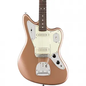 Электрогитара Fender American Professional Classic Jaguar с грифом из палисандра, цвет Faded Firemist Gold