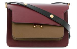 MARNI Женская сумка через плечо из кожи коровы бордового цвета