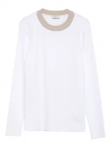 Декорированный топ с круглым вырезом Peserico, белый