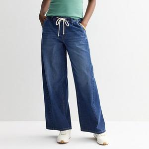 Женские джинсы с высокой посадкой и широкими штанинами на резинке Sonoma Goods For Life, Super Dark Wash