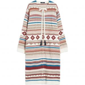 Кардиган с открытой передней частью и полосатым узором WEEKEND MaxMara, коричневый