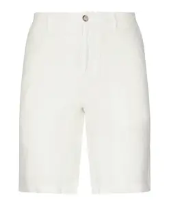 Белые льняные шорты-бермуды с карманами Fedeli, белый