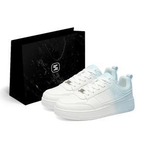 Кроссовки для скейтбординга с низким верхом, увеличивающие рост, с противоскользящей амортизацией, износостойкие, легкие, унисекс ZHR, White Blue