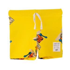 Желтые хлопковые шорты с рисунком Sand Castle Moi Noi, желтый