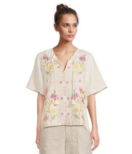 Блуза Johnny Was Ruffle Sleeve Field Blouse, Elordi Stripe