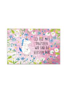 Mr. & Mrs. Panda Головоломка «Человек-единорог с надписью» в пастельно-красном цвете