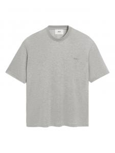 Футболка с короткими рукавами с вышивкой AMI Paris, серый