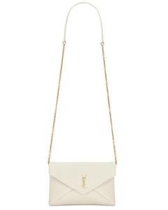 Маленькая сумка-кошелек на цепочке Saint Laurent, Crema Soft