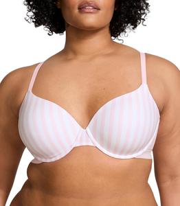 Бюстгальтер-футболка Victoria's Secret для женщин с легкой подкладкой, бюстгальтеры для женщин (32A-38DDD), Iconic Stripe