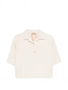 Поло-топ из твида Nº21, бежевый