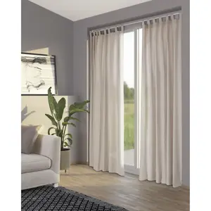 Шторы Primera «Stone-Washed», (1 шт.), уникальная ткань с практичными тканевыми петлями для подвешивания, бежевый