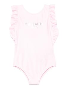 Balmain Kids купальник с логотипом, розовый