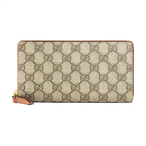 GUCCI Кошелек Canvas With Leather Regular Women's Ebony/Brown